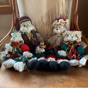 Vintage House Of Lloyd Christmas Porcelain Rabbit Family Set of 4